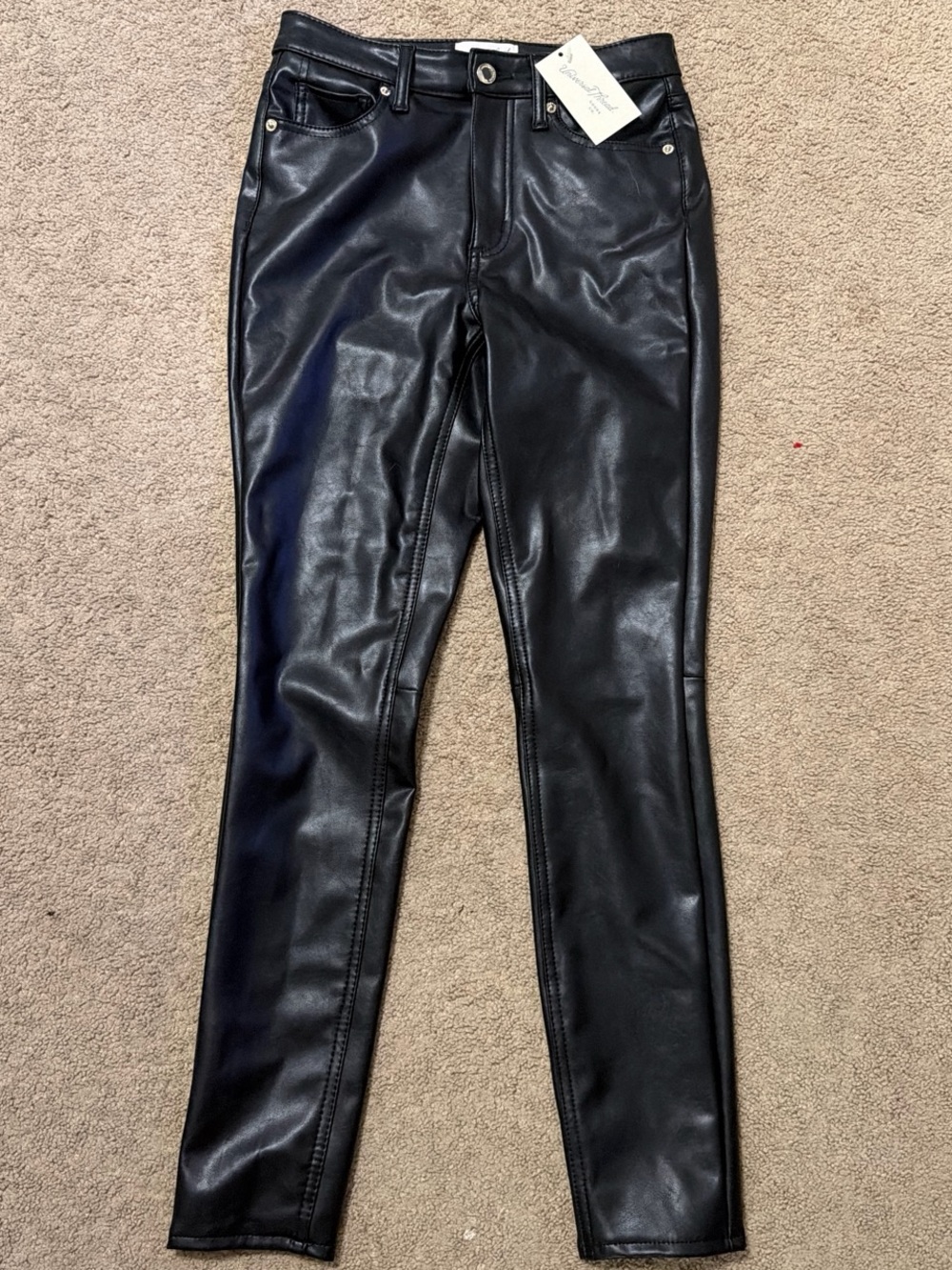 Universal Thread Black Faux Leather Skinny Jeans - Sleek Fit